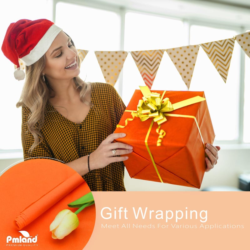 PMLAND Orange Tissue Paper 26 x 20 Inches â€“ 60 Sheets Large Size Wrapping Paper Bigger Than Standard 14 x 20 for Gift Wrap Bags Boxes Crafts and Decorations - Image 4